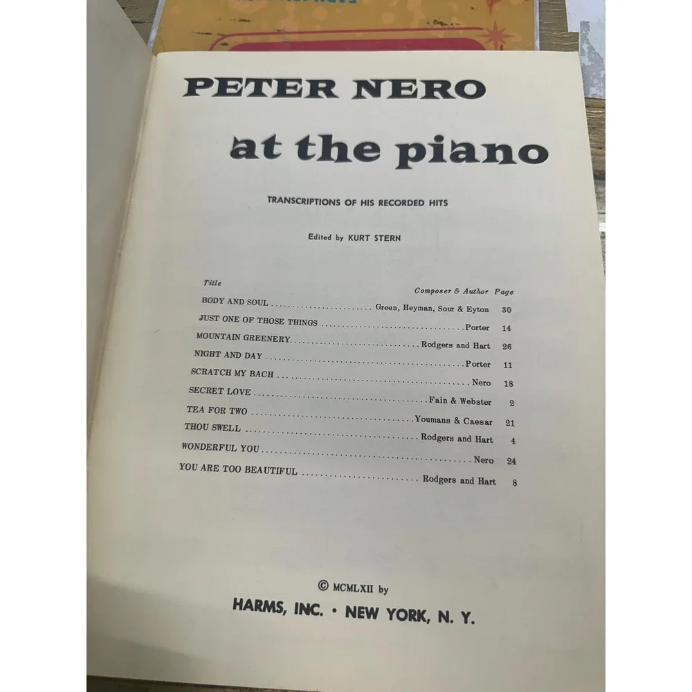 Vintage Peter Nero at the Piano Book